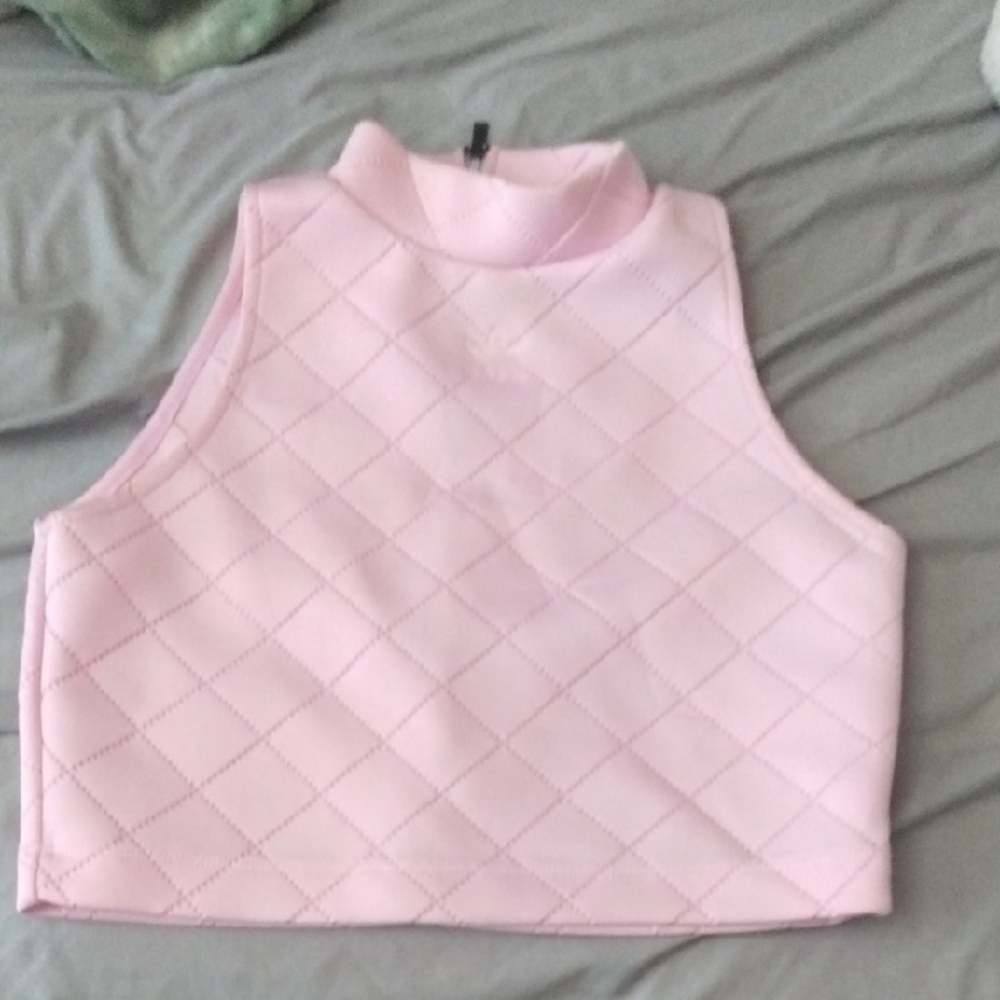 Pink Quilted Adidas Top